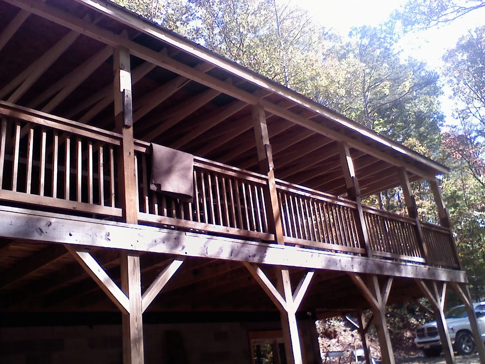 Timber framing under a new elevated porch and deck — Roof Leak Repair in Rancho Cordova by Roofing Brothers